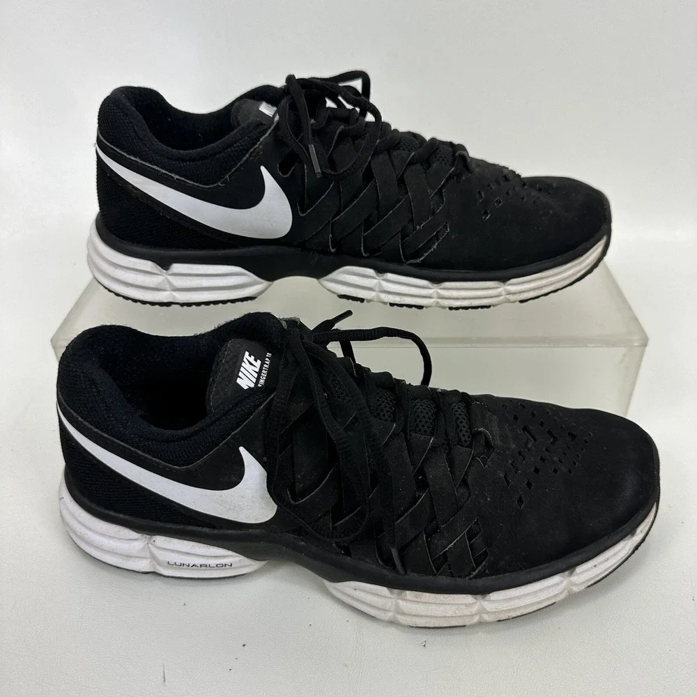 Nike Lunar Fingertrap TR Mens Training Shoes Size 8 Black/White 898066‎ 001